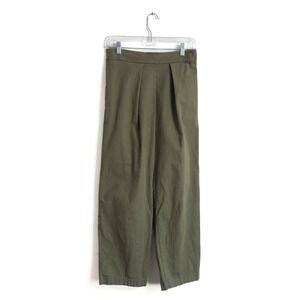 Mien Olive Green Cotton Twill Pleated Pants – Made in USA – Size L